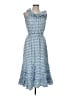 Max Studio Checkered-gingham White Blue Casual Dress Size L - photo 1