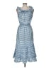 Max Studio Checkered-gingham White Blue Casual Dress Size L - photo 2