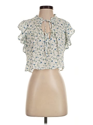 Aqua Short Sleeve Blouse (view 1)