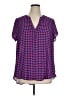 Torrid 100% Polyester Purple Short Sleeve Blouse Size 1X Plus (1) - photo 1