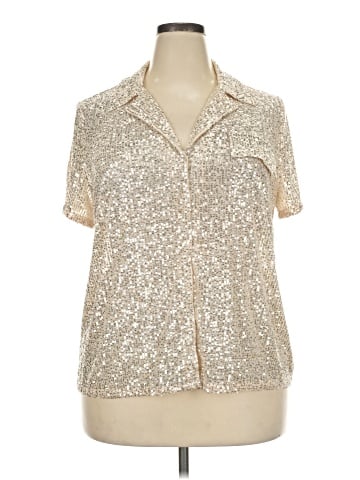 INC International Concepts Short Sleeve Blouse (view 1)