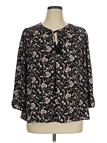 Kaari Blue 3/4 Sleeve Blouse (view 1)