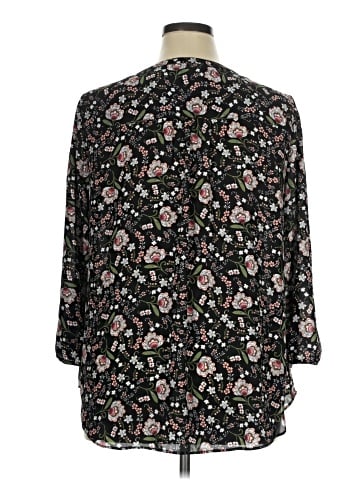 Kaari Blue 3/4 Sleeve Blouse (view 2)