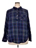 Torrid Plaid Blue Long Sleeve Button-Down Shirt Size 2X Plus (2) - photo 1
