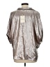 Entro 100% Polyester Metallic Silver 3/4 Sleeve Blouse Size L - photo 2