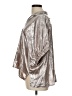 Entro 100% Polyester Metallic Silver 3/4 Sleeve Blouse Size L - photo 5