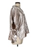 Entro 100% Polyester Metallic Silver 3/4 Sleeve Blouse Size L - photo 4