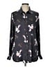 Banana Republic 100% Polyester Print Gray Long Sleeve Blouse Size L - photo 1