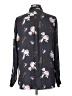 Banana Republic 100% Polyester Print Gray Long Sleeve Blouse Size L - photo 2