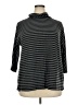 Talbots Stripes Black Gray Poncho Size 2X - photo 1