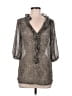 Old Navy Silver 3/4 Sleeve Blouse Size M - photo 1