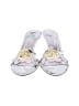 Paris Hilton 100% Leather Floral White Sandals Size 8 - photo 2