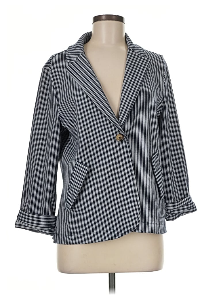 Pre-owned Doe & Rae Blazer Jacket In Gray