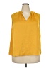 Kasper 100% Polyester Yellow Sleeveless Blouse Size 2X - photo 1