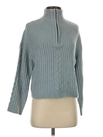 Aqua Turtleneck Sweater (view 1)