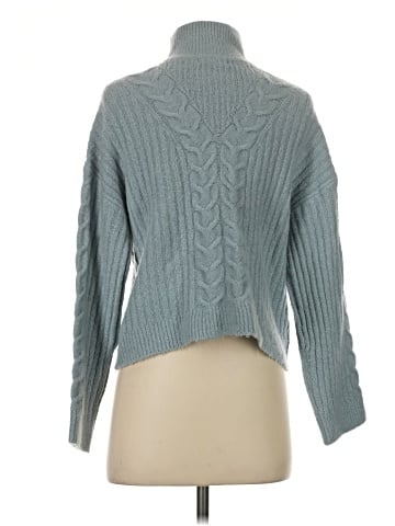 Aqua Turtleneck Sweater (view 2)