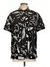 Rails 100% Cotton Print Black Short Sleeve Button-Down Shirt Size L - photo 1
