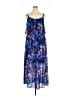 Eyeshadow 100% Polyester Floral Blue Casual Dress Size 2X - photo 1