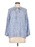 Gap 100% Polyester Blue 3/4 Sleeve Blouse Size L - photo 1