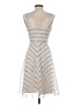Muse 100% Polyester Chevron-herringbone Silver Cocktail Dress Size 4 - photo 2