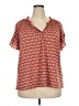 Max Studio Hearts Red Short Sleeve Blouse Size 2X - photo 1