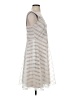 Muse 100% Polyester Chevron-herringbone Silver Cocktail Dress Size 4 - photo 4