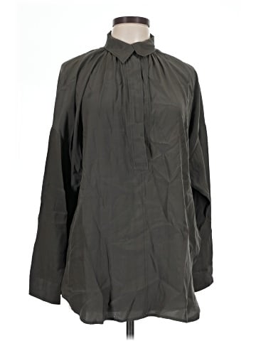 Vince. Long Sleeve Silk Top (view 1)