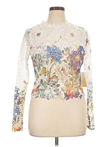 Peach Long Sleeve Blouse (view 1)