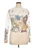 Peach 100% Polyester Ivory White Long Sleeve Blouse Size XL - photo 1
