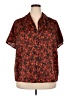 Halogen 100% Polyester Floral Red Short Sleeve Blouse Size 2X - photo 1