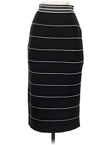 Herve Leger Striped Bandage Midi Skirt (view 1)