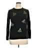 Crown & Ivy 100% Cotton Print Black Pullover Sweater Size XL - photo 1