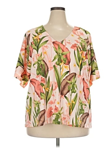 INC International Concepts Short Sleeve Blouse (view 1)