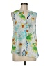 Rose + Olive 100% Polyester Tropical Green Sleeveless Blouse Size M - photo 1
