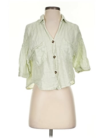 Zara 3/4 Sleeve Button-Down Shirt (view 1)