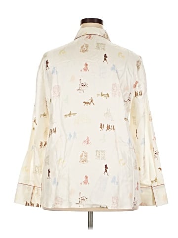 Lafayette 148 New York Long Sleeve Silk Top (view 2)