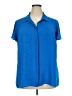 Worthington 100% Polyester Blue Short Sleeve Blouse Size 2X - photo 1