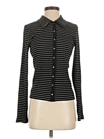 Madewell Snap-Front Cardigan Top in Stripe (view 1)
