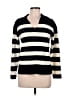 Talbots Stripes Black Wool Pullover Sweater Size Med Petite - photo 1