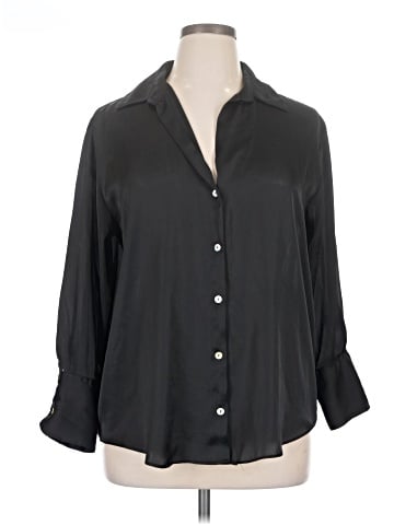 Zara 3/4 Sleeve Button-Down Shirt (view 1)