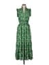 Max Studio 100% Polyester Paisley Damask Floral Graphic Jacquard Tropical Green Casual Dress Size M - photo 1