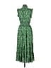Max Studio 100% Polyester Paisley Damask Floral Graphic Jacquard Tropical Green Casual Dress Size M - photo 2
