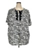Catherines 100% Cotton Black Short Sleeve Blouse Size 2X - photo 1