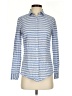 J. McLaughlin Stripes Blue Long Sleeve Button-Down Shirt Size XS - photo 1