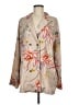 H&M 100% Polymide Floral Tan Long Sleeve Blouse Size M - photo 1
