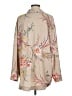 H&M 100% Polymide Floral Tan Long Sleeve Blouse Size M - photo 2