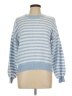 Absolutely Famous 100% Polyester Stripes Blue Pullover Sweater Size L - photo 1