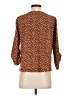 West Kei 100% Polyester Animal Print Brown 3/4 Sleeve Blouse Size XS - photo 2