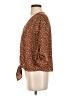 West Kei 100% Polyester Animal Print Brown 3/4 Sleeve Blouse Size XS - photo 5