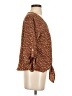 West Kei 100% Polyester Animal Print Brown 3/4 Sleeve Blouse Size XS - photo 4